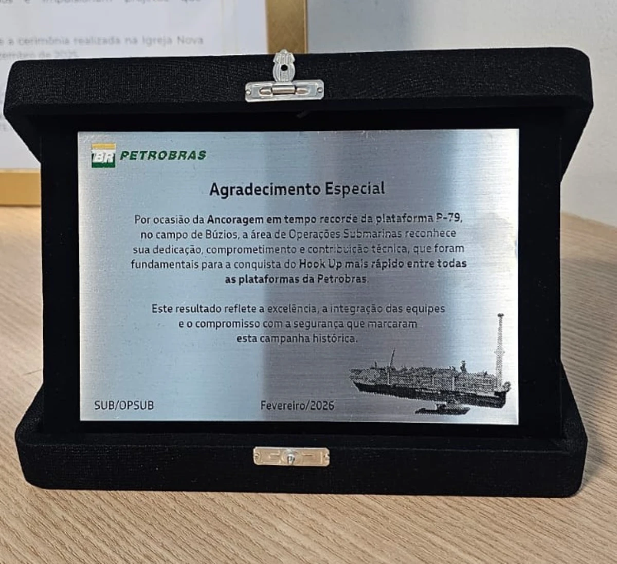 Petrobras celebra el anclaje en tiempo récord de la plataforma P-79